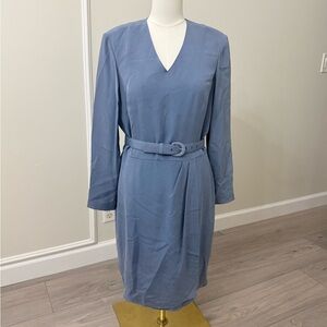 Jones New York Steel Blue Midi Dress with Belt
